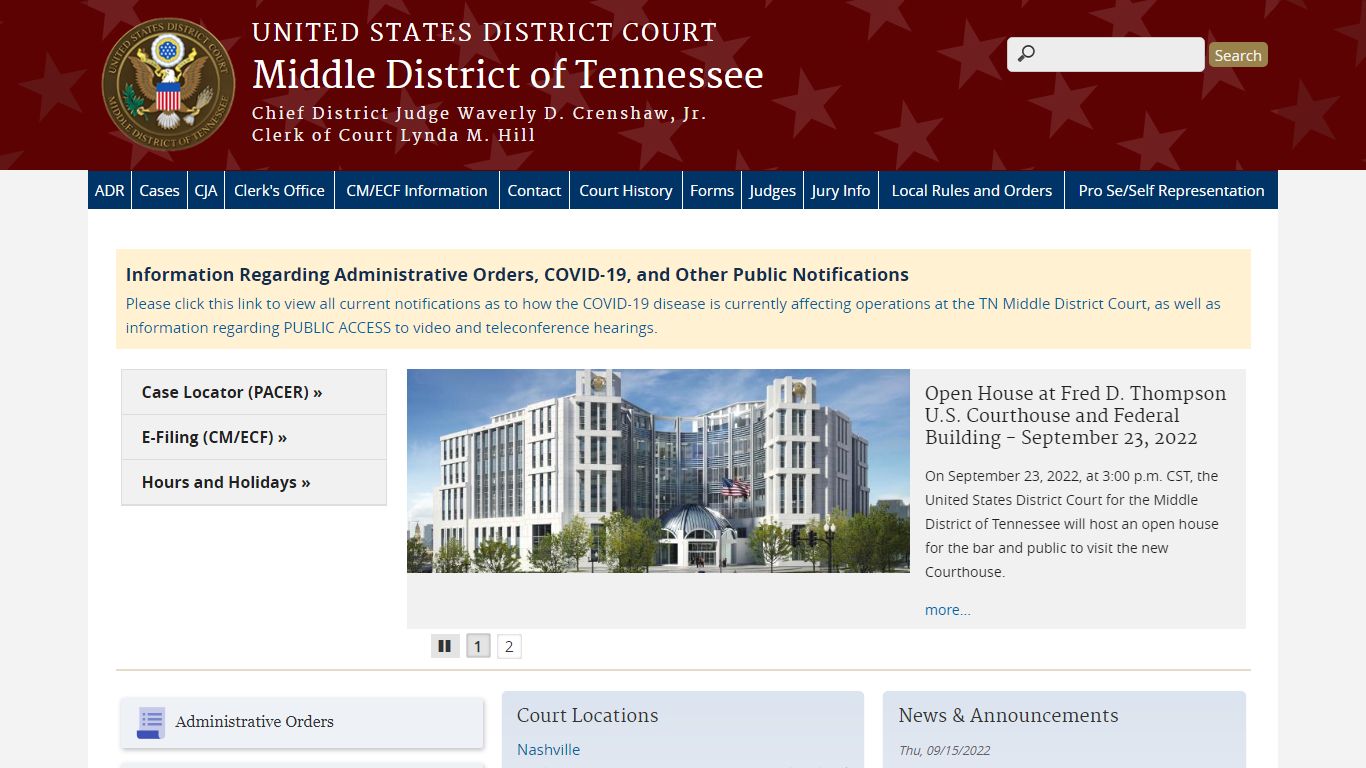 Middle District of Tennessee | United States District Court